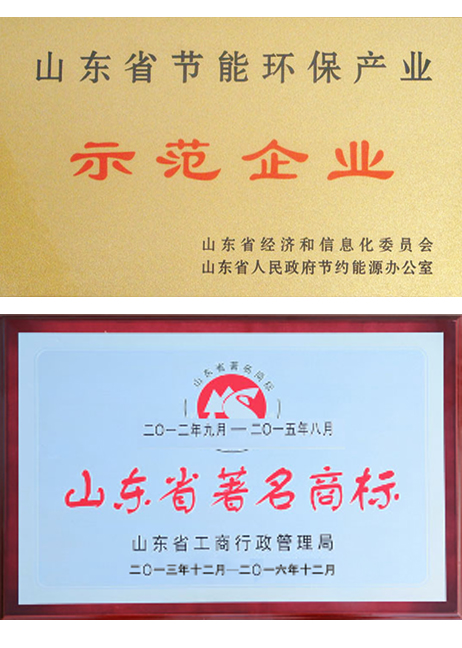 山東省節(jié)能示范企業(yè)、著名商標(biāo)