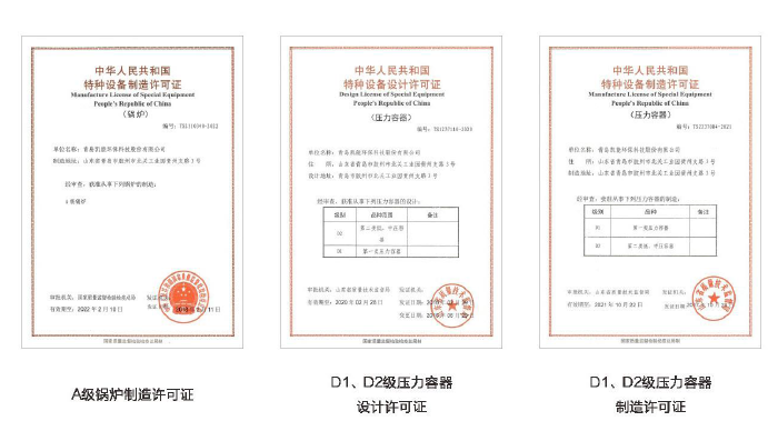 凱能科技鍋爐和壓力容器制造證書(shū)